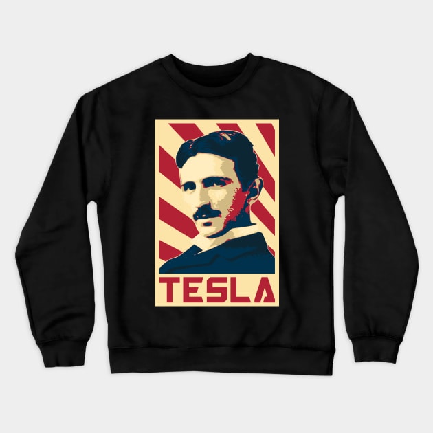 Nikola Tesla Retro Crewneck Sweatshirt by Nerd_art